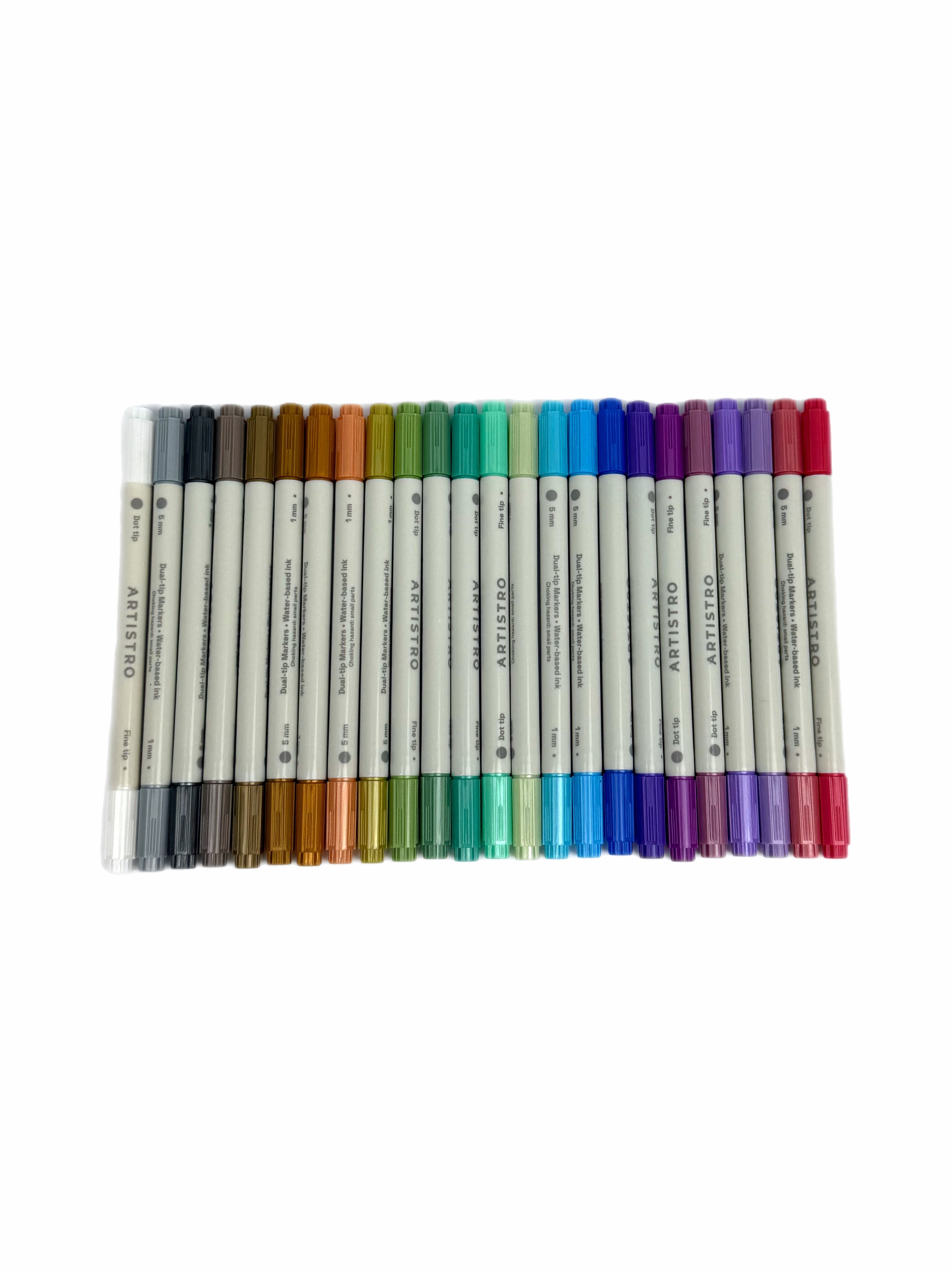 Dual tip metallic acrylic paint markers - pack of 24